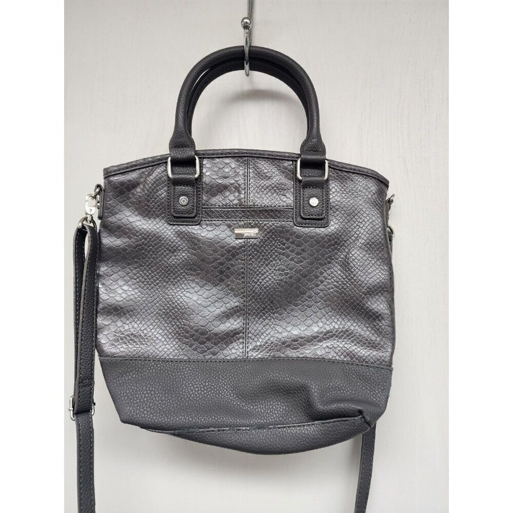 JEWELL BY THIRTY ONE PURSE CROSSBODY BAG GRAY FAUX SNAKE LEATHER